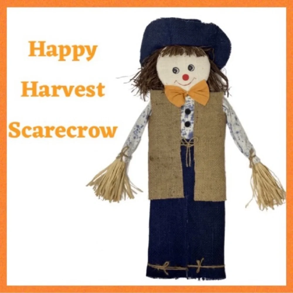 Fall Happy Scarecrow Autumn Décor Harvest Cottage Pumpkin Halloween Decorations